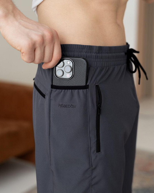 Темно-сірі чоловічі шорти прямого крою Pobedov Vil'nyy Київ - фото 5