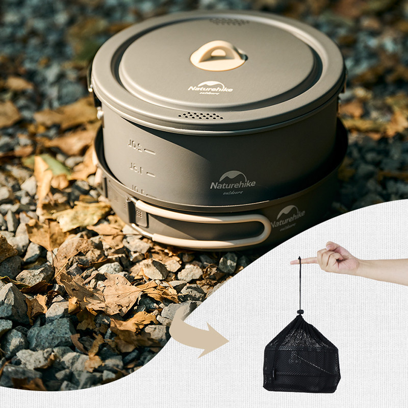 Набор посуды (2 кастрюли, котелок, сковородка) Naturehike CNH22CJ002, алюминий Киев - изображение 4