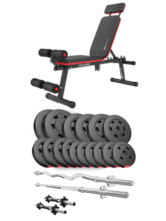 Набір Hop-Sport Premium 75кг з лавою HS-2040 HB, штангами та гантелями Киев