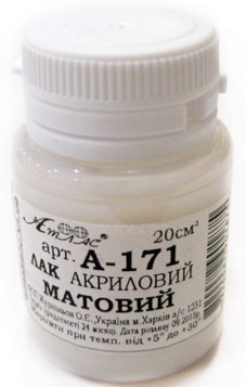 Лак акриловий "Атлас" матовий 20 мл, (А-171) Л-171, шт Київ - фото 1