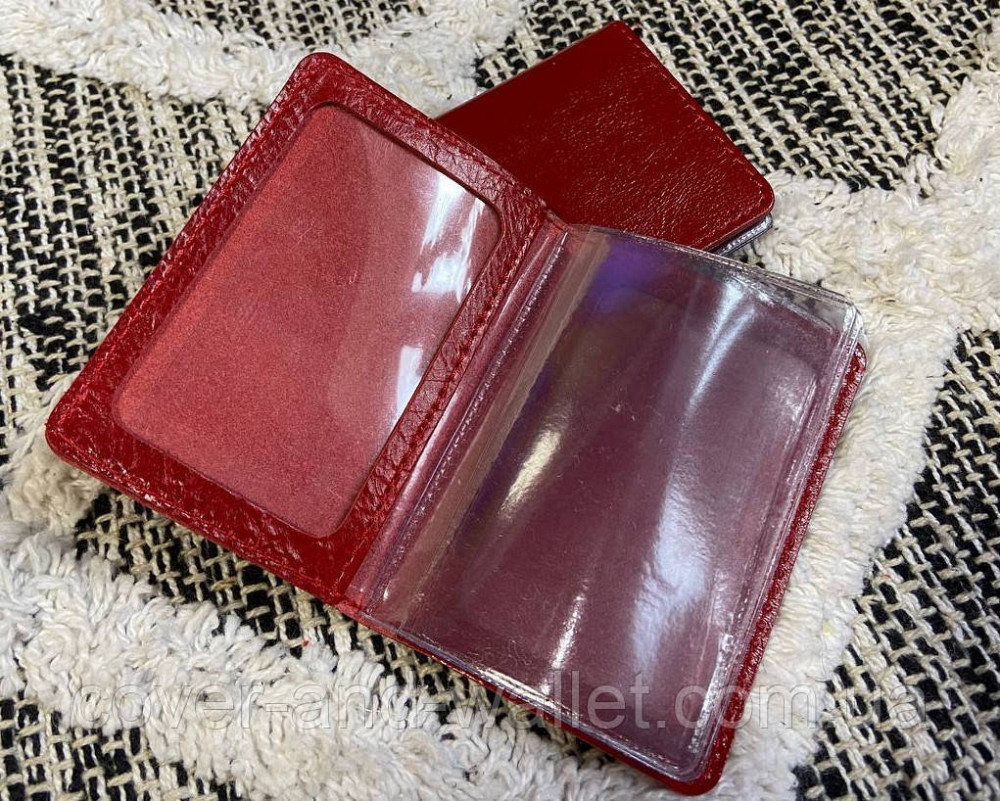 Красная кожаная женская обложка для авто документов и id карты ST Leather Киев - изображение 7