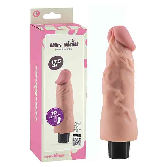 Вибратор реалистичный CRUSHIOUS Mr. Skin, 10 режимов, бежевый, 17,5 х 4 см Sex Aura Киев