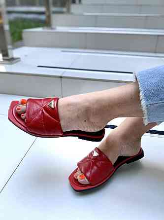 Виконт Шльопанці жіночі VIKONT 99-27-1 червоні (літо, шкіра натуральна) (4509) Коломыя