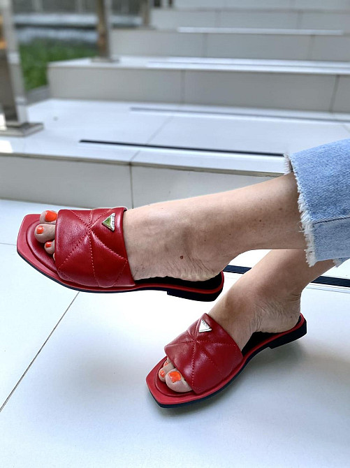 Виконт Шльопанці жіночі VIKONT 99-27-1 червоні (літо, шкіра натуральна) (4509) Коломыя - изображение 5