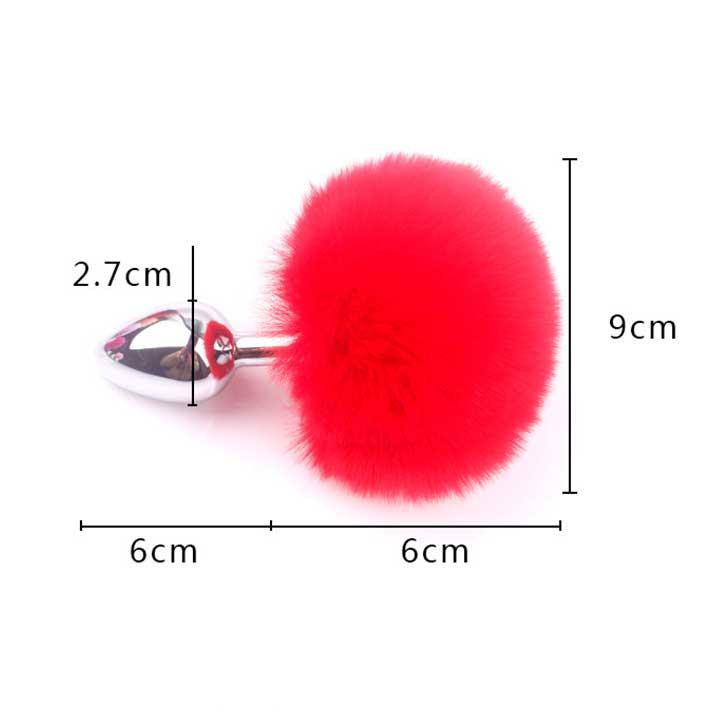 Анальная пробка с хвостиком - Фуксия - 7,5 * 2,8 см – Анальные игрушки Винница - изображение 2