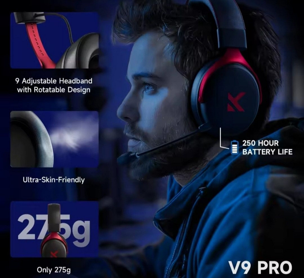 Бездротові ігрові навушники MCHOSE V9 pro Black White Silver Blue‼️ Харків - фото 2