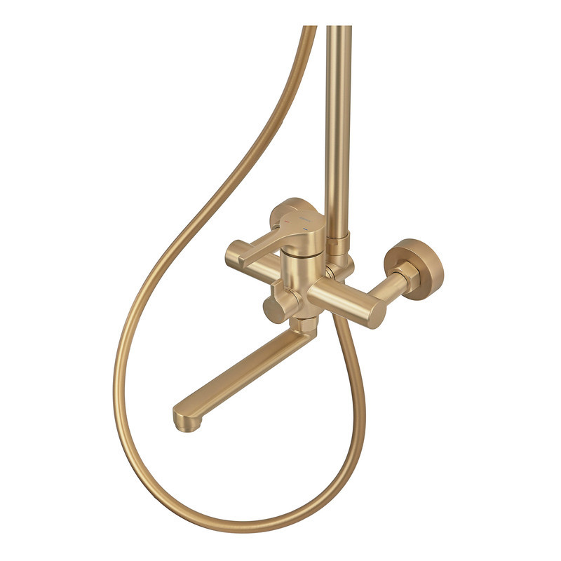 Душова колона зі змішувачем Zerix Rex-009-J Brushed Gold з нержавіючої сталі (Колір матове золото) (ZX6125)   ( 23628 ) Харьков - изображение 7