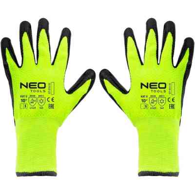 Защитные перчатки Neo Tools утепленные, латексное покрытие, полиэстер, р.10, зелено черные (97-613-10) Винница