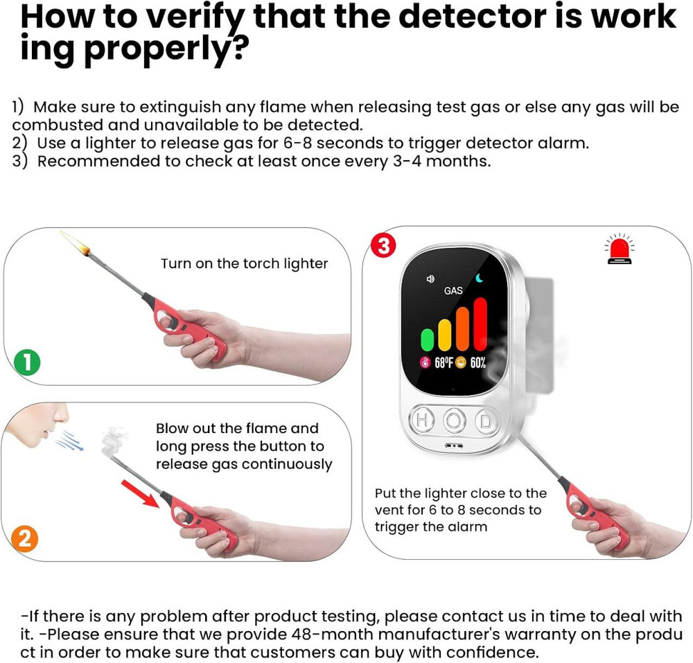 Детектор витоку газу LSENLTY з температурою і вологостю, сигналізатор витоку метану, пропану, газу LPG, LNG Київ - фото 9