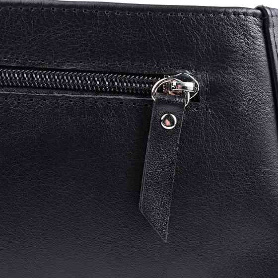 Жіноча сумка багет з ланцюжком і ремінцем з гладкої натуральної шкіри Shvigel 22838 Чорна Київ