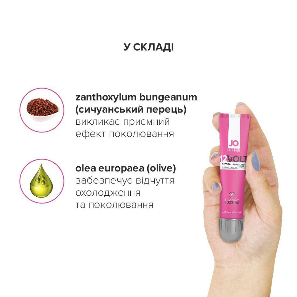 Возбуждающий гель для клитора JO 12VOLT (10 мл) с эффектом пульсации и разогрева Sex Aura Киев - изображение 5