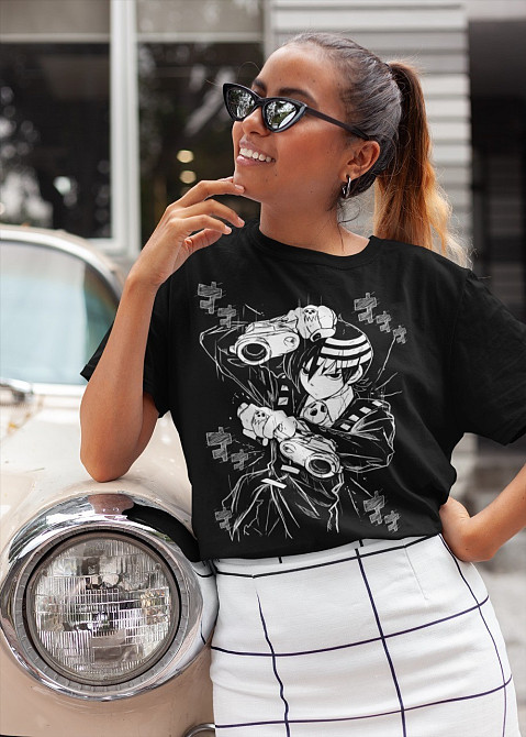 Футболка для хлопчика з аніме принтом Деатх Кід Соул Еатер оверсайз (зріст від 165 до 180) Чорний AnimeJ0205m Дніпро - фото 3