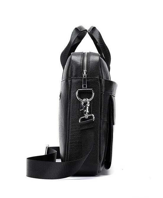 Мужской портфель для ноутбука и документов Tiding Bag (39 x 28 x 8 см) из натуральной кожи Черный Киев - изображение 17