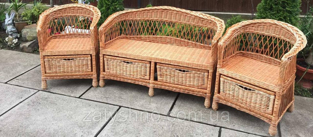 Плетеная мебель с шуфлядами|  Комплект плетеной мебели с журнальным столом  | мебель из лозы с низко Киев - изображение 3