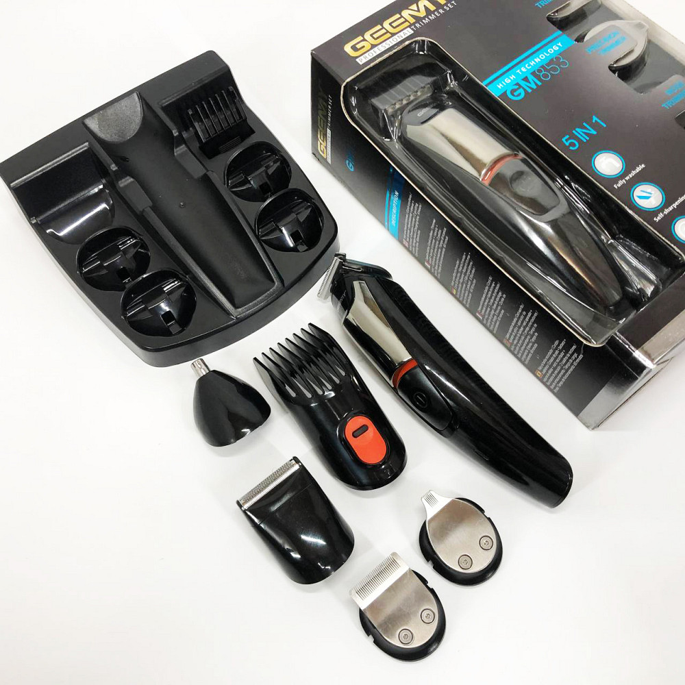 Надійна машинка для стрижки Geemy GM-853, Набір для видалення волосся із зарядним пристроєм FI-29 Львів - фото 13