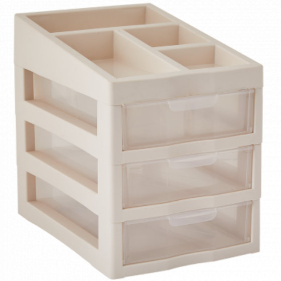 Органайзер з секціями на 3 шухляди біла троянда/прозорий Алеана Житомир - фото 1