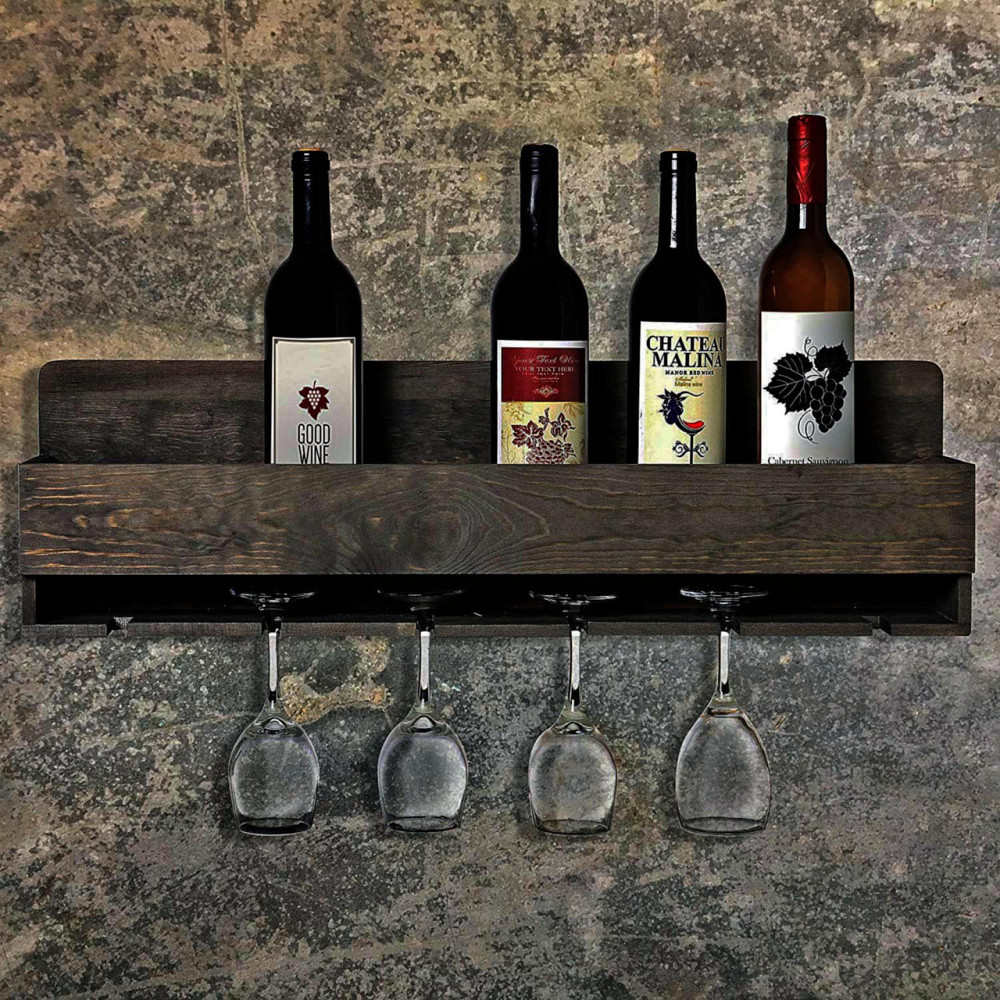 Настінна винна полиця "Окахара" мокко Миколаїв - фото 1