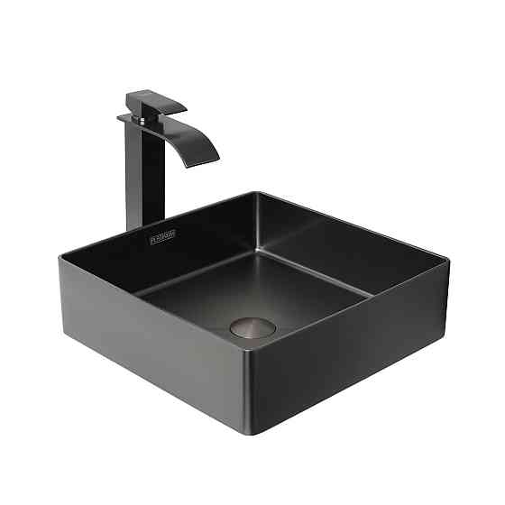 PLATINUM Умивальник Platinum Handmade PVD чорний 400x400 мм Киев