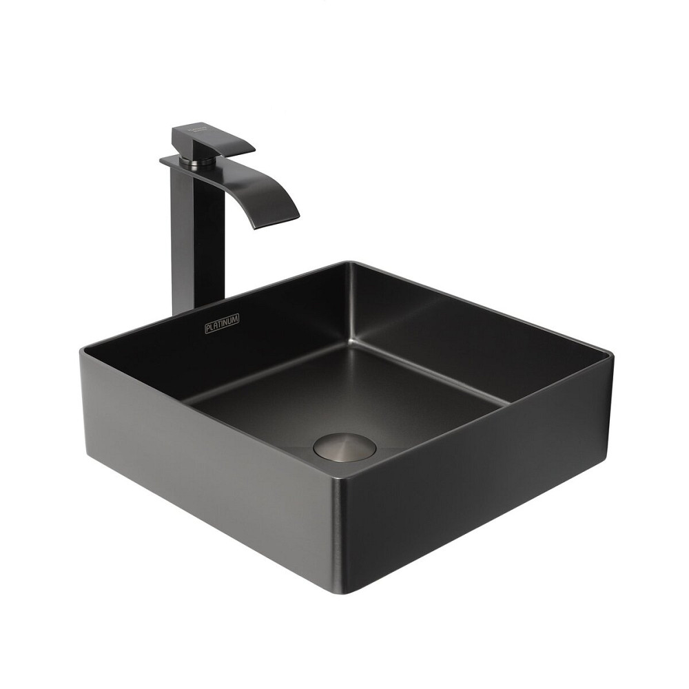 PLATINUM Умивальник Platinum Handmade PVD чорний 400x400 мм Киев - изображение 3