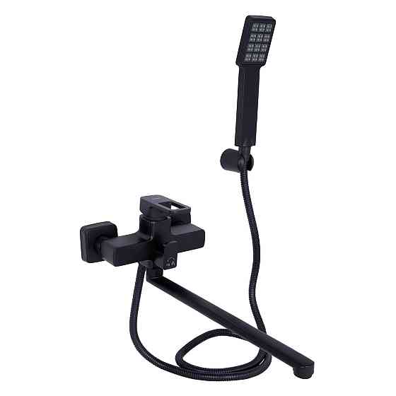 Змішувач для ванни Lidz Wawel 005 з поворотним виливом (з душовим гарнітуром) (k35) LDWAW005BLA45394 Black Київ