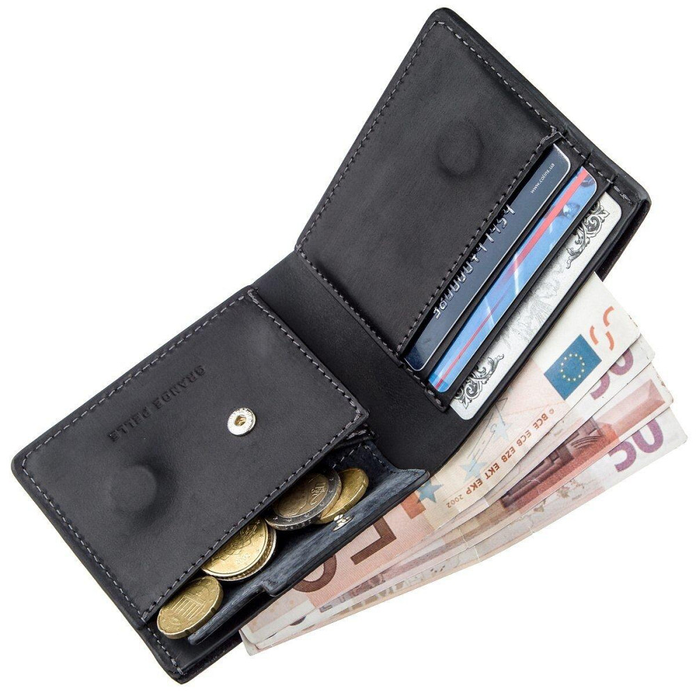 Функціональне портмоне унісекс на магніті GRANDE PELLE 11206 Чорне Київ - фото 6