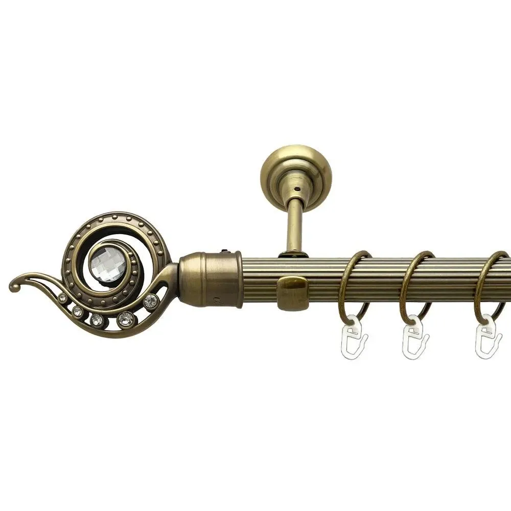 Карниз Orvit Око Дракона металевий однорядний відкритий рифлена труба кільце металеве Антик 25 мм 300 см Львов - изображение 1