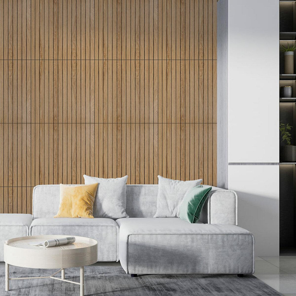 Покрытие виниловое самоклеющееся 3D рейки 600х600х2,8мм Светлый миндаль SW-00002204 Киев - изображение 6