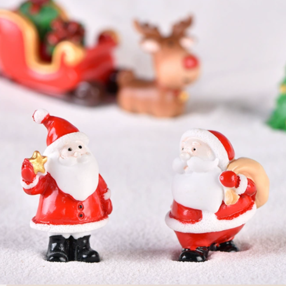 Миниатюрная рождественская фигурка Санта 4.6 х 3.7 см со звездой для новогоднего декора и творчества Одесса - изображение 2