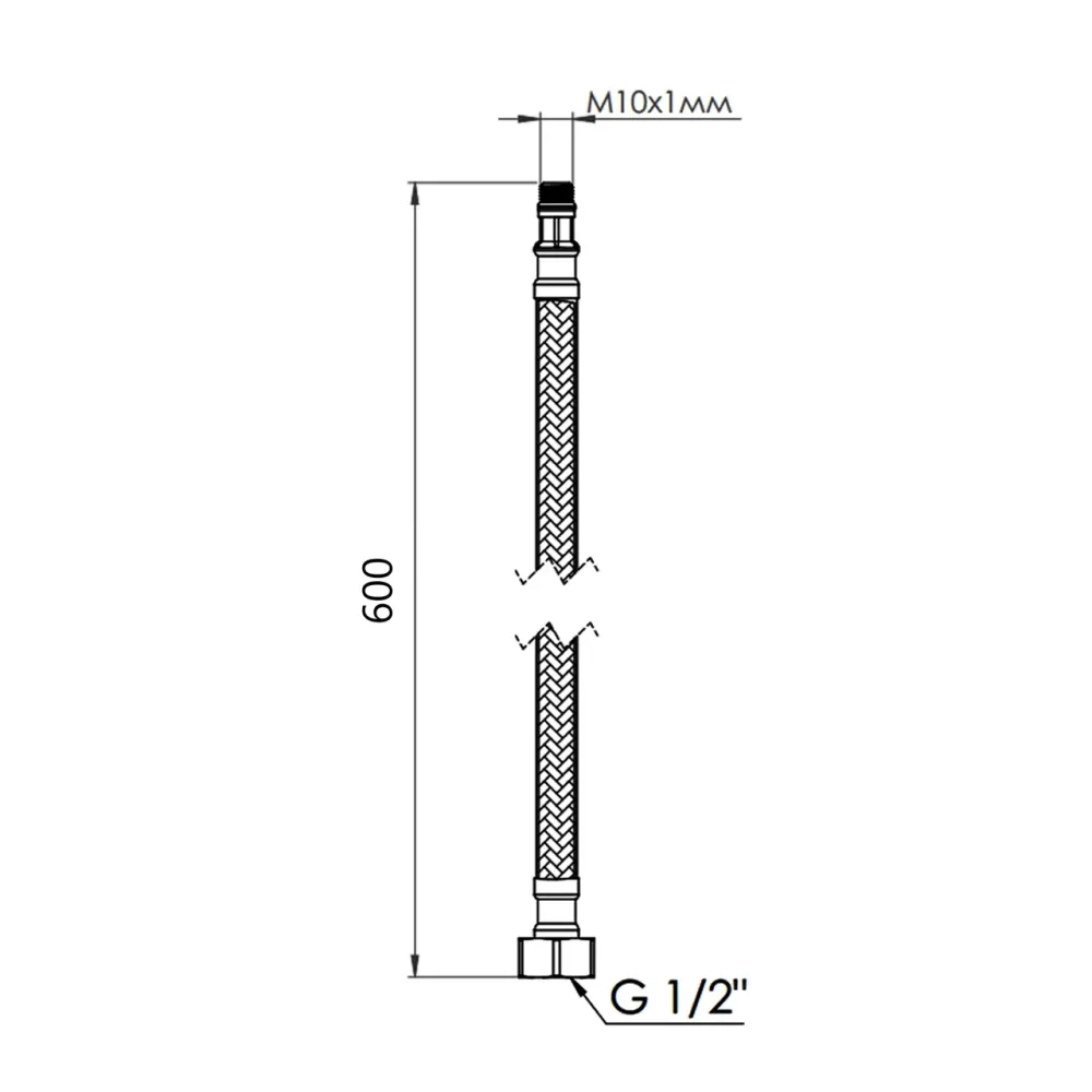 Гнучка підводка для води Thermo Alliance Forte М10 60 см (пара) SF390W60 Київ - фото 4