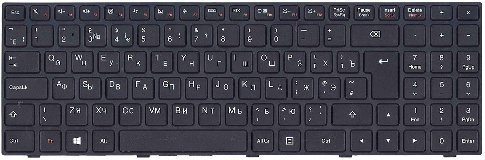 Клавиатура для ноутбука Lenovo IdeaPad (100-15) Black, (Black Frame), RU Вінниця - фото 2