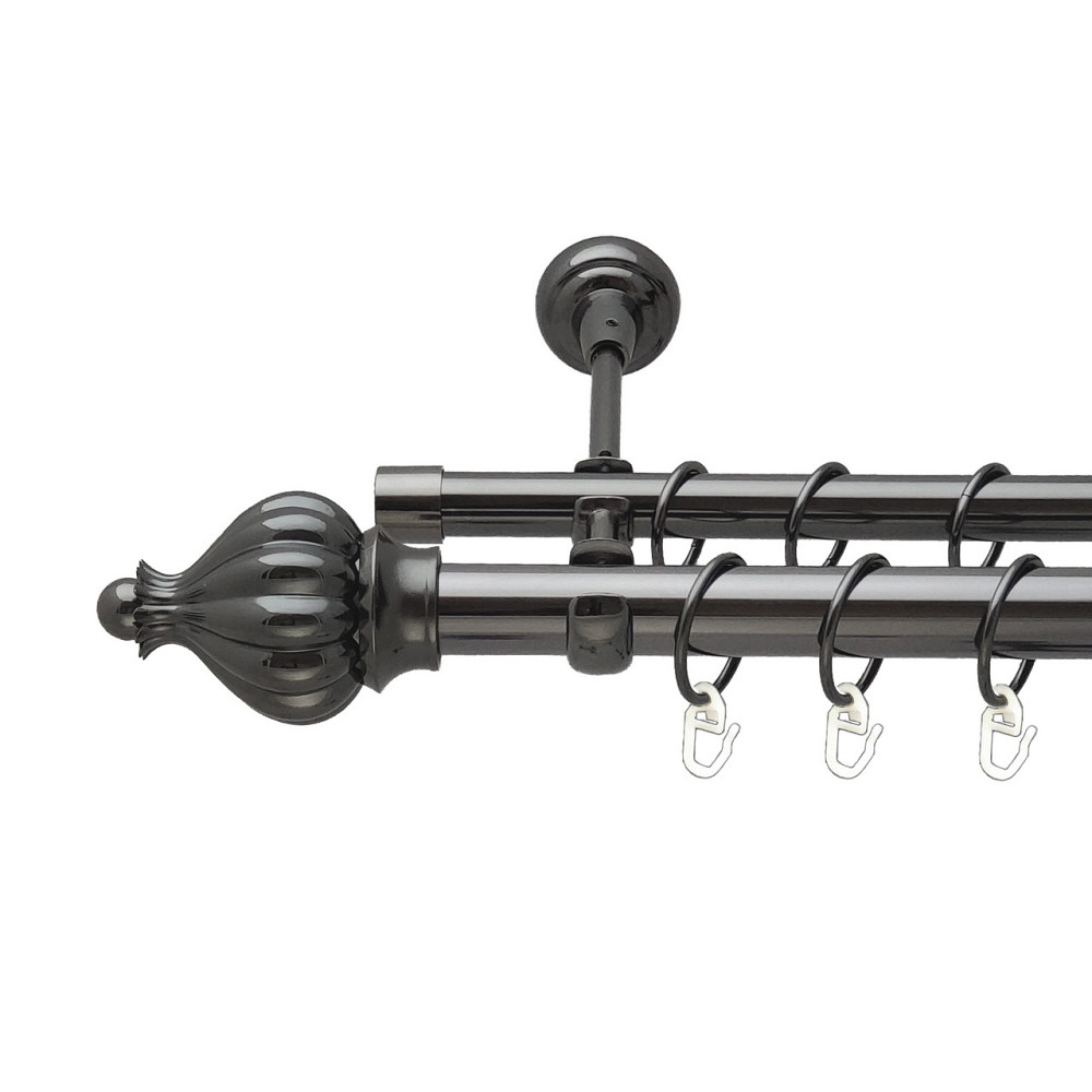 Карниз Orvit Таджа металевий дворядний відкритий Онікс 25\19 мм 200 см (00-00012208) Львів - фото 1