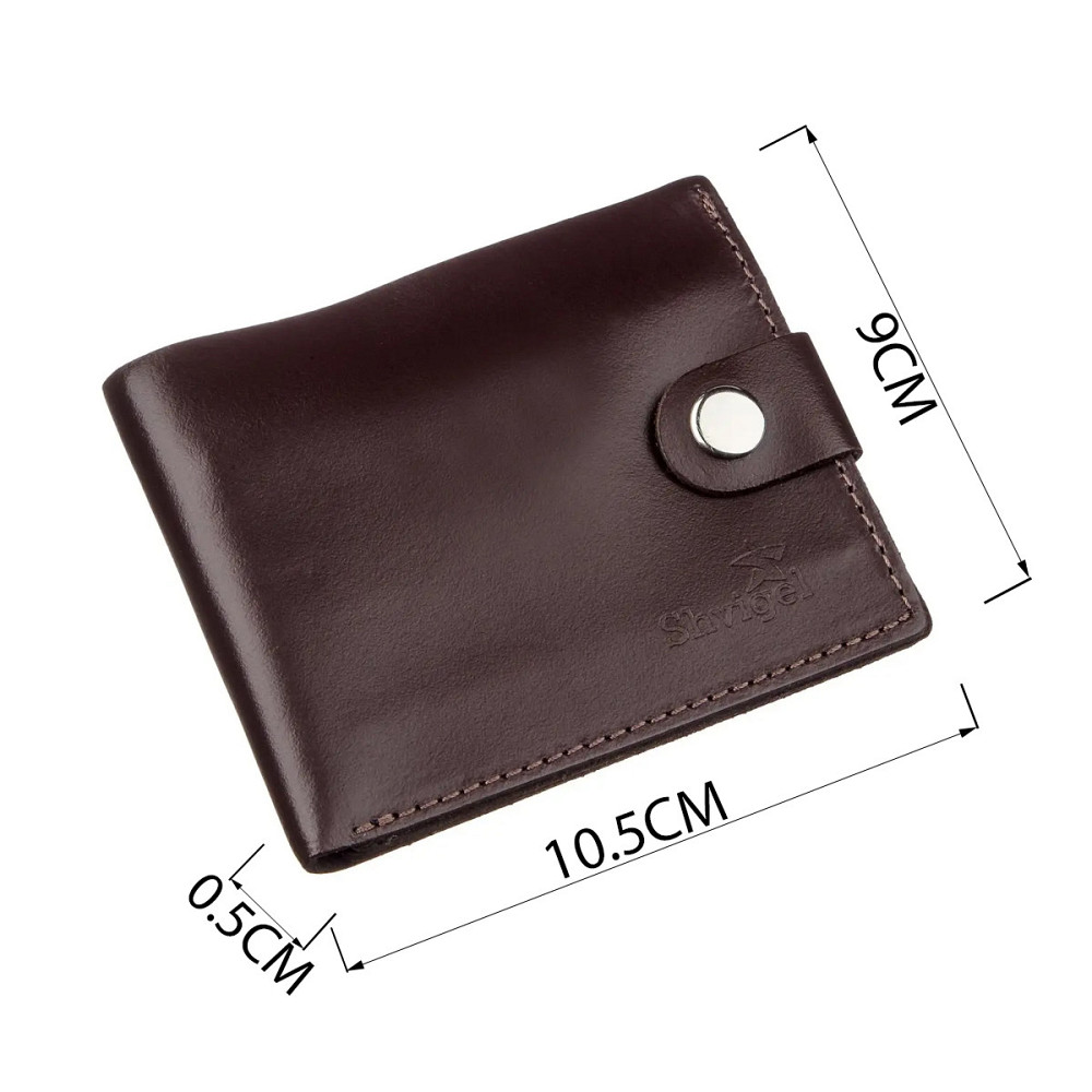 Портмоне мужское с монетницей кожаное SHVIGEL 16213 Коричневое Киев - изображение 3