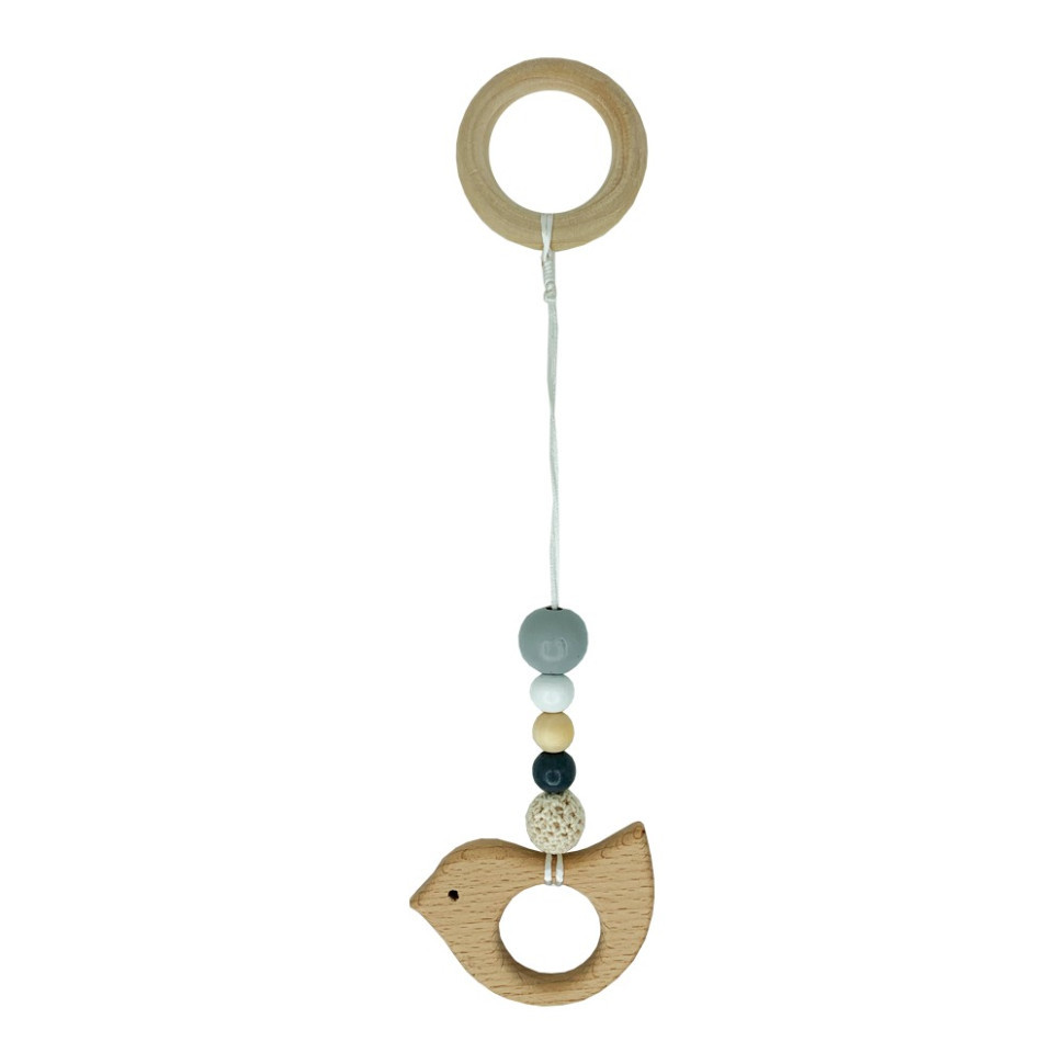 Дитячий дерев'яний гризунок "Пташка" MGZ-0410-1 з підвіскою Вінниця - фото 1