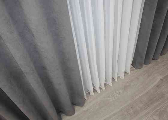 Шторна тканина мікровелюр Petek колір сірий 1485ш Київ