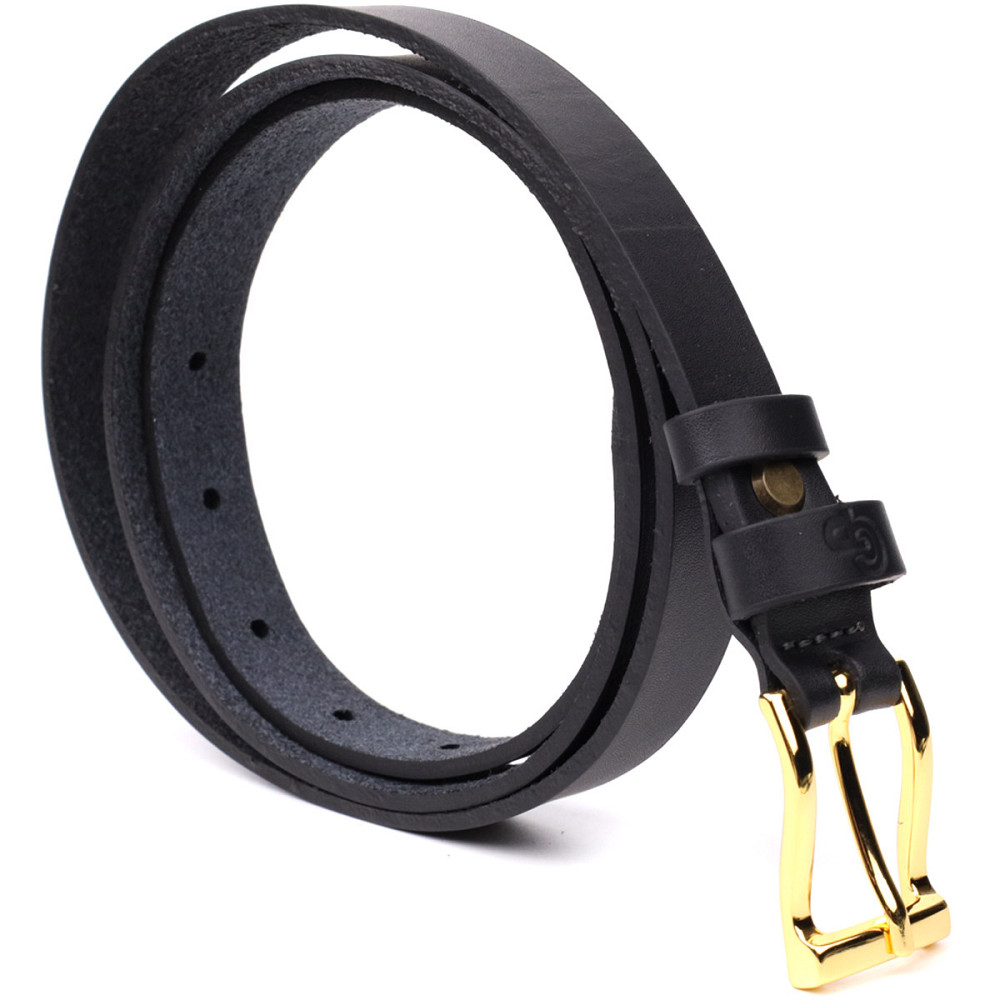 Тонкий кожаный ремень для женщин GRANDE PELLE 22947 Черный Киев - изображение 5