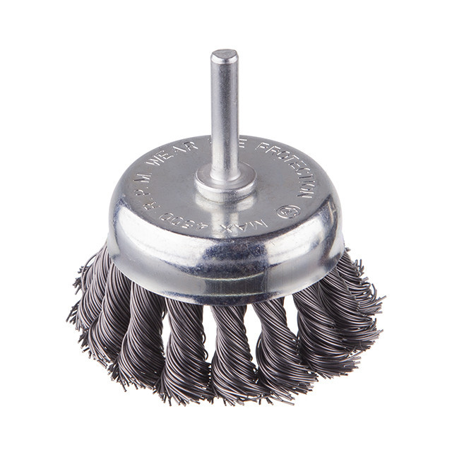Щітка чашкова, 75 мм, 1/4", пучки крученого дроту, для дриля, 4500 об/хв INTERTOOL BT-3075 Київ - фото 1