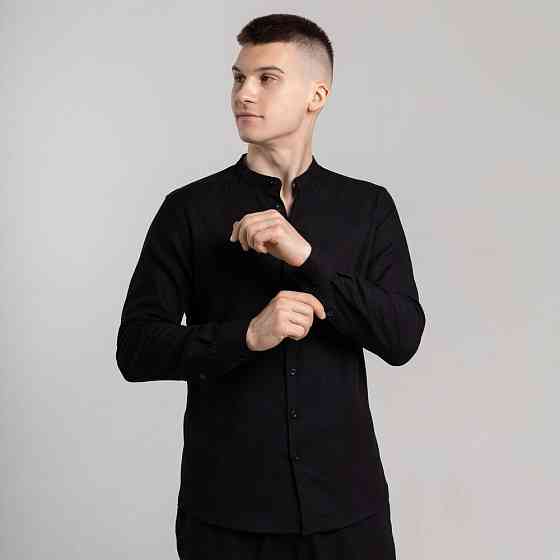 Сорочка чоловіча з довгим рукавом чорна Pobedov Orion Київ