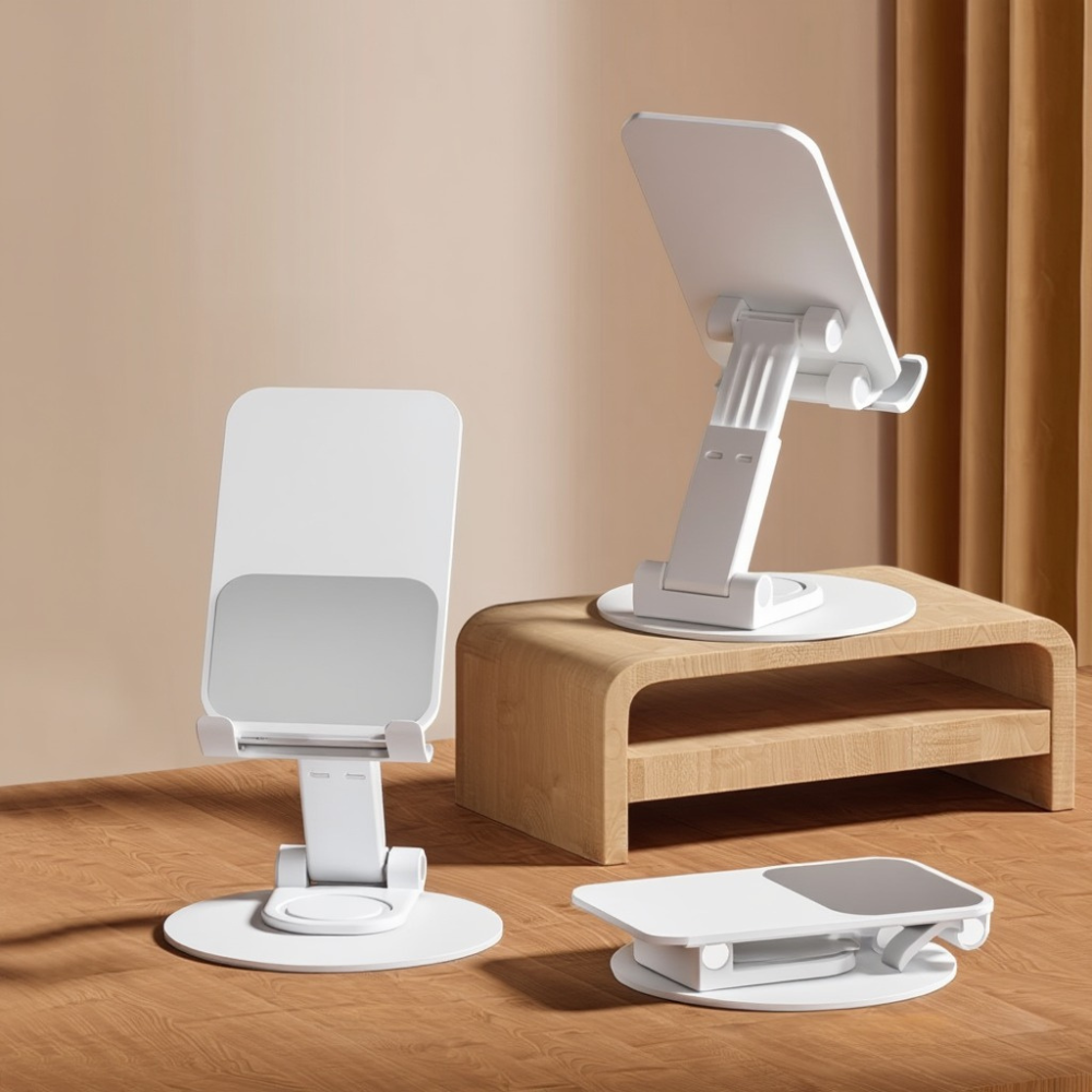 Подставка-держатель настольная для телефона или планшета, холдер для сматрфона,складная, с поворотом на 360 белая Каменец-Подольский - изображение 7