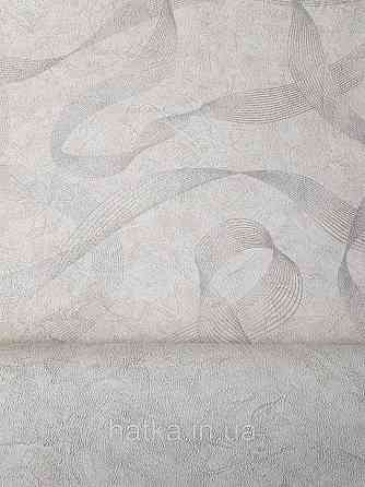 Шпалери метрові вінілові на флізеліні Sintra Vila абстракція зигзаги смуги молочні сріблясті 532508 Київ