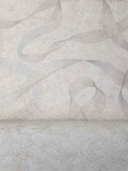 Шпалери метрові вінілові на флізеліні Sintra Vila абстракція зигзаги смуги молочні сріблясті 532508 Київ - фото 4