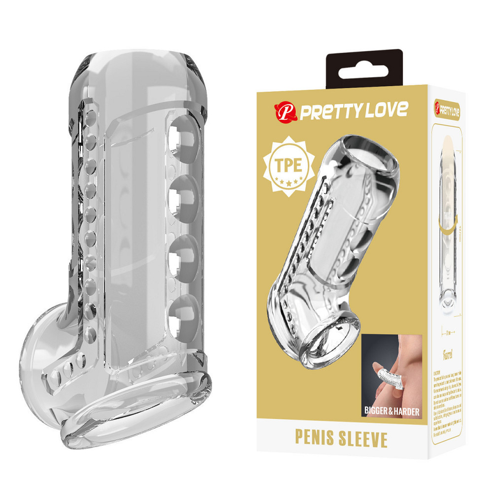 Стимулирующая насадка на пенис Pretty Love - Penis Sleeve Long Clear, BI-026267M Sex Aura Киев - изображение 1