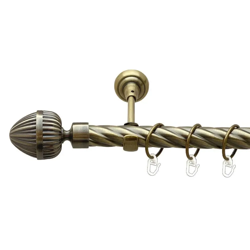 Карниз Orvit Одеон металевий однорядний відкритий скручена труба кільце металеве Антик 25 мм 240 см Львов - изображение 1