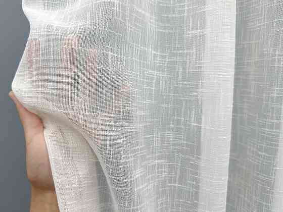 Тюль VR-Textil 2114т Aura Лен однотонный Молочный 400х270 см (42-1372) Киев