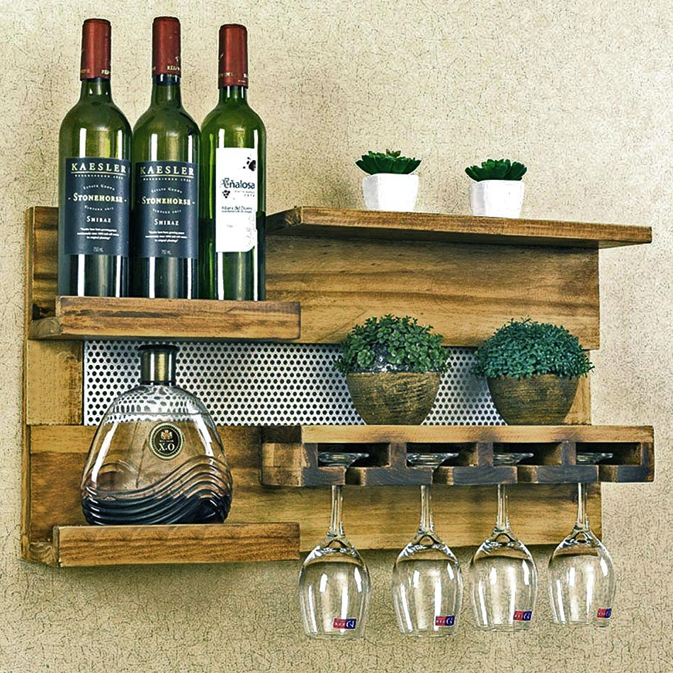 Настенная винная полка 