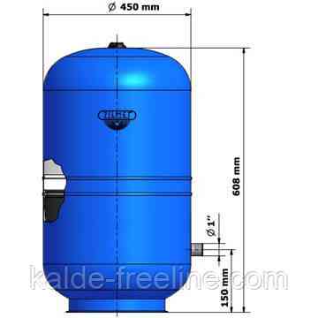 Гидроаккумуляторный бак ZILMET HYDRO-PRO для систем водоснабжения HP 80 л, 1"G, Ø450, H=608мм, 10 bar Харків