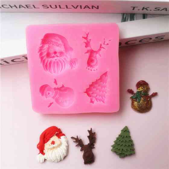 Молд силиконовый новогодний 70 на 70 мм розовый Киев