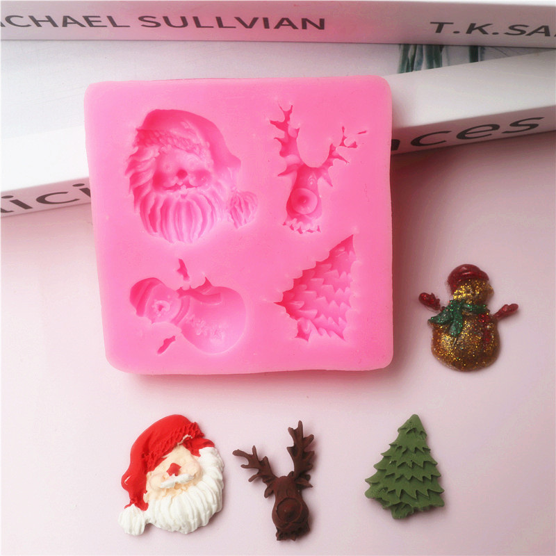 Молд силиконовый новогодний 70 на 70 мм розовый Киев - изображение 1