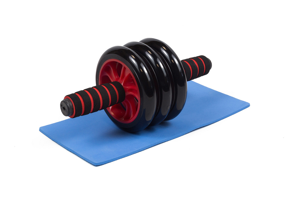 Ролик для пресу EasyFit з килимком Червоний (3 колеса) Коломия - фото 1