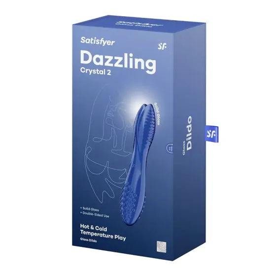 Двосторонній скляний дилдо Satisfyer Dazzling Crystal 2 Blue Львів