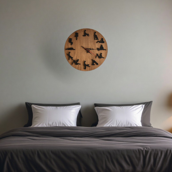 Настенные часы, деревянные часы в спальню с бесшумным механизмом 